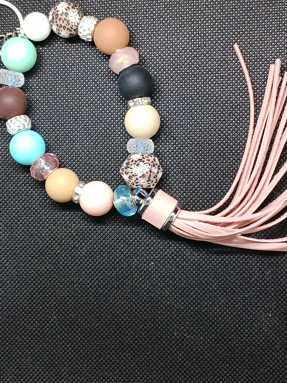 Beaded Tassel Bracelet - Pink Multi-Color